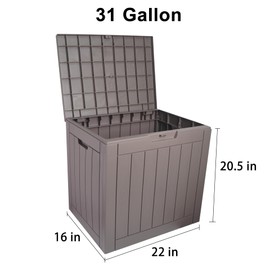 XCK Outdoor Storage Box 31 Gallon Deck Box Waterproof Resin 118 L Package Delivery Boxes for Outside Weatherproof Garden Tool Patio Storage Box with Lid UV Resistant Storage Bin Lockable Dock Box