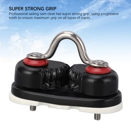 Cam Cleat, Boat Canoe Sailing Boat Dinghy Aluminum Cam Cleats Fast Entry Kayak Cleats, Ball Bearing Fast Entry Cam Cleat with Guide Ring Rope Cleat, for Sailing Sailboat Kayak