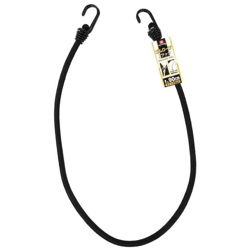 SK11 SKG-R1090BK Rubber Rope, J Hook on Both Ends, Round