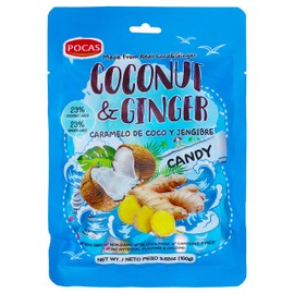 Pocas Hard Candy, Coconut & Ginger, 100 Gram (Pack of 2)