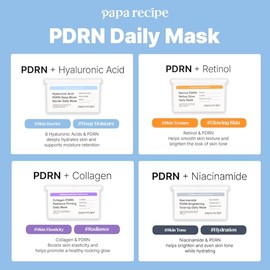 Papa Recipe Mascarilla diaria de hidratación profunda PDRN con ácido hialurónico (30 láminas) - Mascarillas faciales coreanas revitalizantes,...      