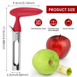 Apple Corer, Stainless Steel Apple Cutter, Stainless Steel Apple or Pear Core Remover, with Sharp Serrated Blade and Ergonomic, Handle Easy to Enucleate, Innovative Design, for Home and Kitchen