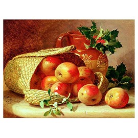 Apples by Eloise Harriet Stannard Fruit jug Basket Accent Tile Mural Kitchen Bathroom Wall Backsplash Behind Stove Range Sink Splashback One Tile 8"x6" Ceramic, Matte