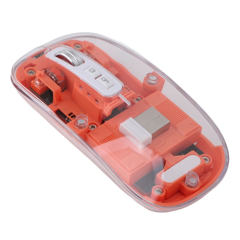 Transparent Computer Mouse 2.4G BT1 BT2 Tri Mode USB Rechargeable
