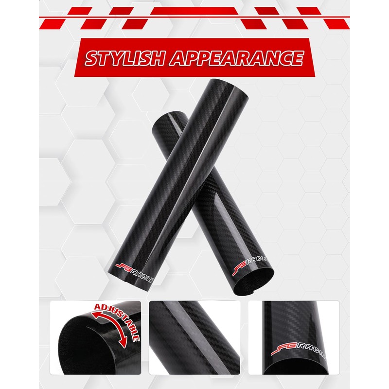 JFG RACING Motorcycle Carbon Fiber Fork Wrap Boots, 250mm, Front
