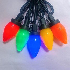 Fonusty C7 Christmas Lights Outdoor, 25Ft LED Christmas Lights with 25 Shatterproof Colored Bulb Lights, Waterproof Fairy Vintage Easter Lights for Patio Camping Garden Wedding Christmas Easter Decor