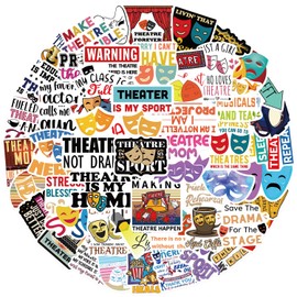 50 PCS Theatre Stickers,Aesthetic Waterproof Vinyl Stickers,Theatre Gifts-Drama Party Supplies-Gift for Water Bottle,Laptop,Phone,Skateboard Sticker for Teens Girls Kids Women&Men(Theatre)