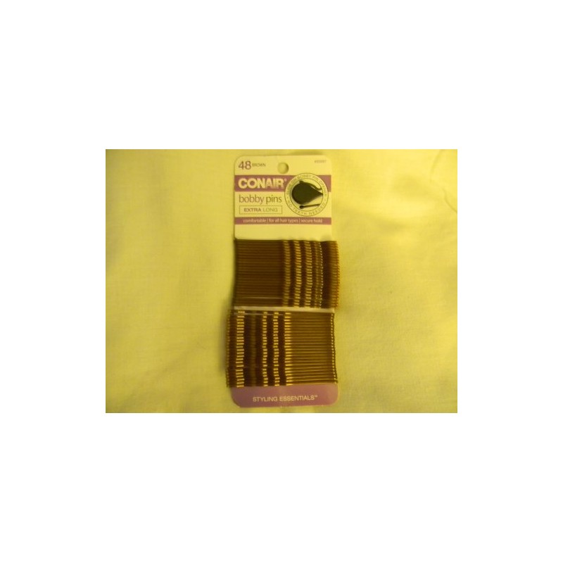Conair 48 Piece Bobby Pins Extra Long Brown, 4 Oz