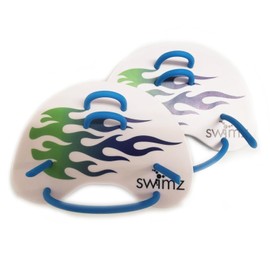 Swimz Swim Club Training Finger Paddles, Blue/Green, One Size