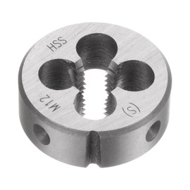 sourcing map Round Threading Dies, Metric M12 x 1.75 Thread (Right Hand), High Speed Steel (HSS) Screw Cutting Die Repair Tool