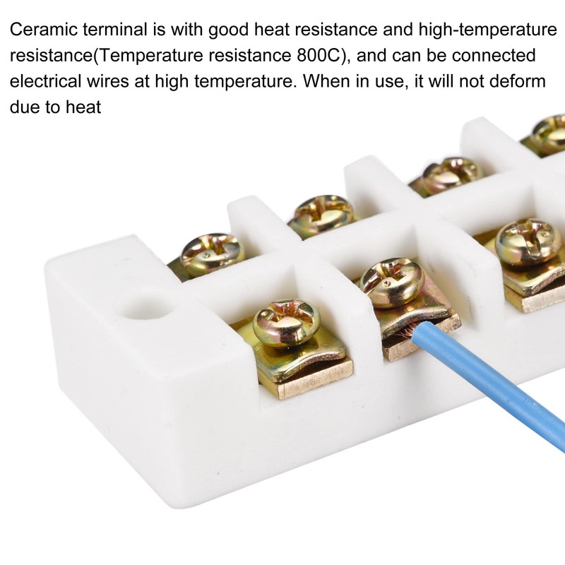 MECCANIXITY Porcelain Ceramic Terminal Block 12 Way High Temperature 177x23.5x21mm
