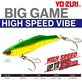 Yo-Zuri Esca ad alta velocità per affondamento, 13 cm, 80 pezzi, nero olografico, N°2/0, affondante