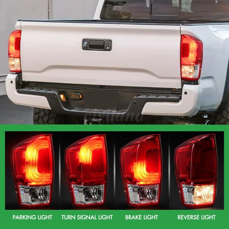 Left+Right Tail Lights Brake Lamps for 2016 2017 2018-2023 Toyota