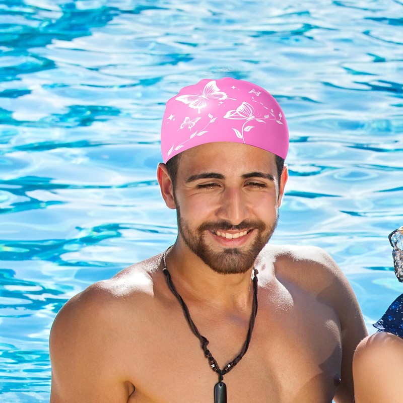 LUMOOM Unisex Adult Swim Cap (Pink)