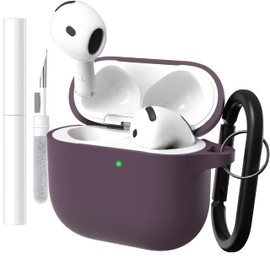 Brujula Case for AirPods 4 Case Silicone Protective Cover [Active Noise Cancellation] Compatible with AirPods 4th Generation 2024 for Women (Plum, Enhanced)