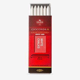 Koh-I-Noor : 5.6 mm Lead: 6 x White Drawing Chalks 120 mm Long 4371