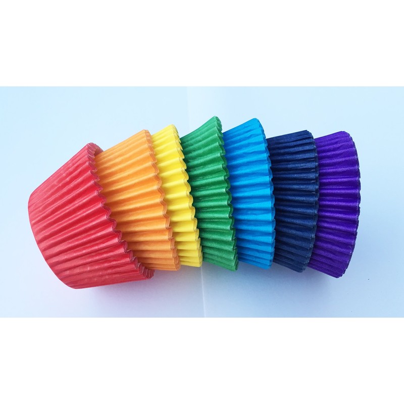 Holly Cupcakes 84 Excellent Quality Muffin Rainbow Cases- 12 Red,