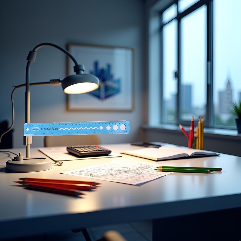 Blue 30cm Soft Flexible Ruler Multicolor Measure Straight Rulers Office