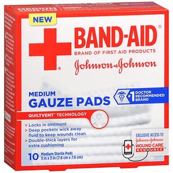 Band-Aid First Aid Gauze Pads Medium (Pack of 2)