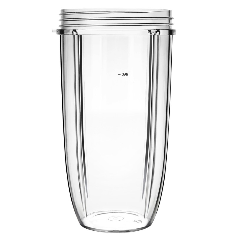 QueenTrade 2 Pack 32OZ Blender Cups & Flip-Top to-Go-Lid Replacement