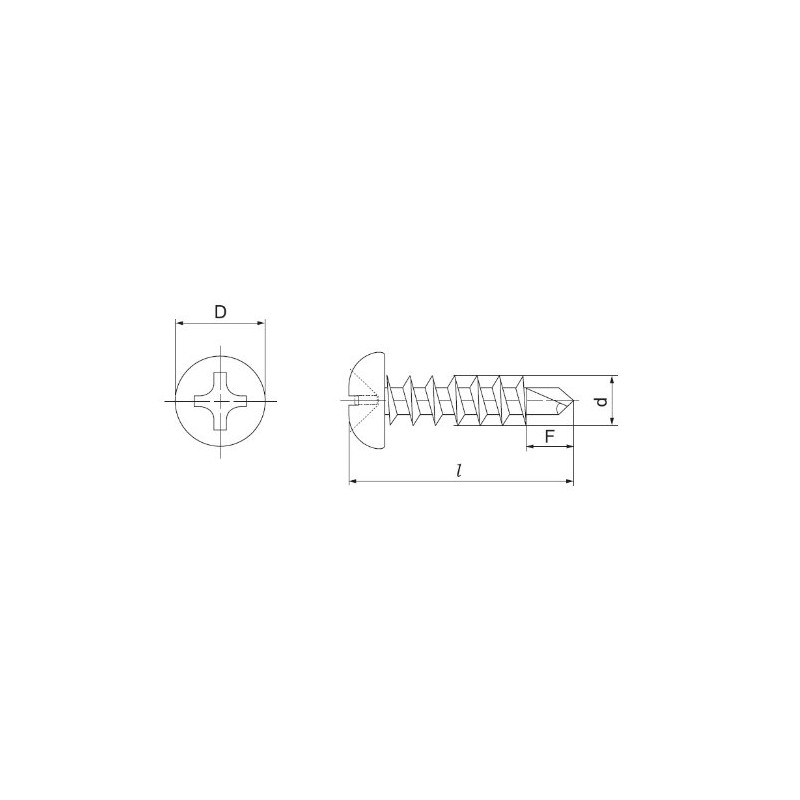 Oo Sato Drill Screw Pan Head 5Φ×Length 35mm 100-Piece Pack
