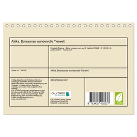 Botswana's Wonderful Wildlife (Desk Calendar 2025 DIN A5 Landscape), CALVENDO Monthly Calendar
