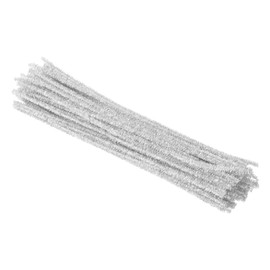 PATIKIL 30cm/11.8" Pipe Cleaners Chenille Stem, 100Pcs Glitters Fuzzy Sticks Pipe Cleaner Craft Supplies for DIY Art Creative Decoration Projects, White