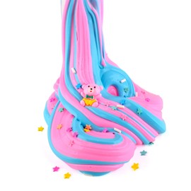 Cyan with Pink Butter Slime, 7oz. Scented Butter Slime Kit Birthday Party Favors, DIY Surprise Slime for Kids Boys Girls, Hugging Bear Charm, Great 6-12 Year Old Toys, Non Stick Super Soft Sludge Toy