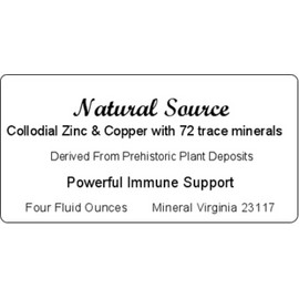 (3) Natural Source Colloidal Zinc & Copper with 72 trace minerals - 4 oz dropper