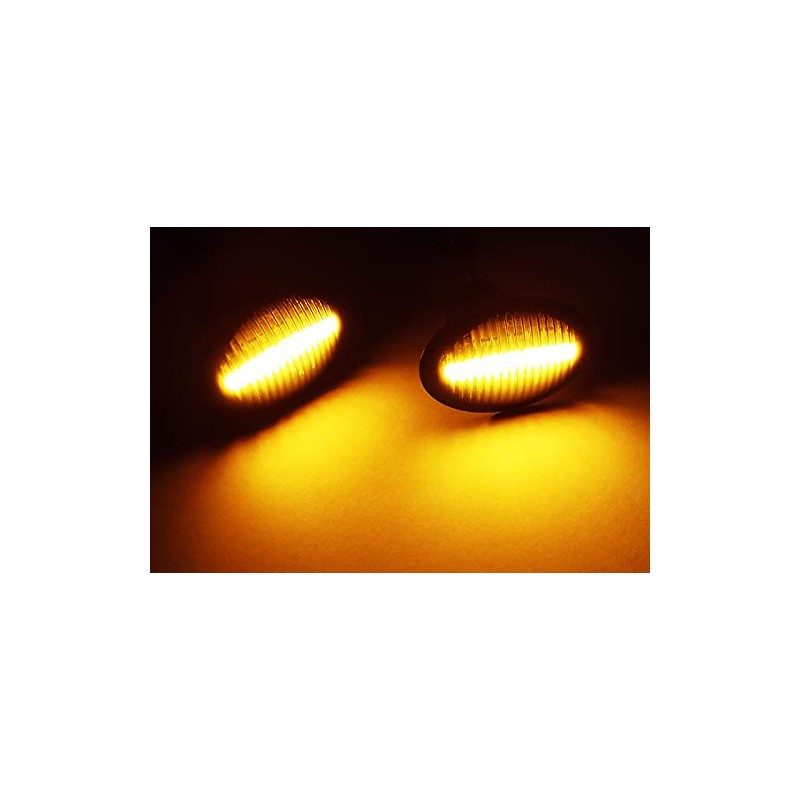 2x Clear Lens Side Indicator Amber LED Marker Repeater Light