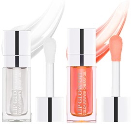 Moisturising Lip Oil Lip Care Lip Gloss - Moisturising Plumper Lip Gloss Nourishing Tinted Lip Balm (00+01)