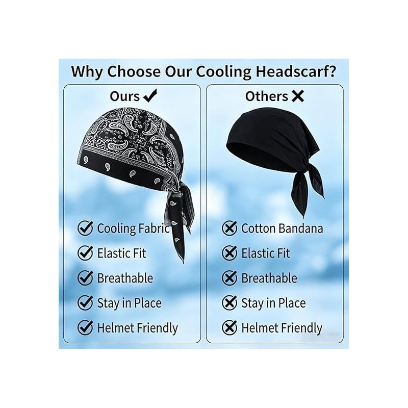 Paisley Cooling Head Scarf Cap Set, Motorcycle Pirate Head Wrap
