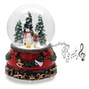Snow globe snowman standing child on sleigh | base Christmas