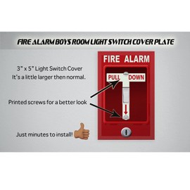 Fire Alarm Cool Light Switch Plate Cover for Teens Room Fun Novelty Gift Decorative Decor Bedroom (Fire Alarm)