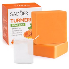 Turmeric Soap Smooth Skin, With Turmeric & Olive Oils, Body & Handmade Soap Bar, Soap Bar For Face & Body, Skincare Face Care, Moisturizing, Blackhead Remover, Moisturizing 100g(1 PCS)