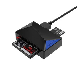 SABRENT SD/Micro SD Card Reader 4 in 1 USB 3.2 Gen 1 Card Reader, High Speed External Card Readers Supported, CF, Memory Stick, MMC/TF/SDXC/SDHC/Micro SDHC/Micro SDXC, for Windows, Mac (CR-BMC3)