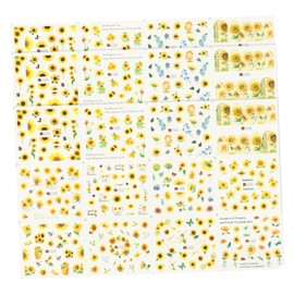 IWOWHERO 3 Sheets Sunflower Nail Art Stickers Nail Decals for Women DIY Design Decor for Salons and Home Use