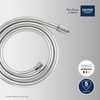 GROHE Vitalioflex 27505001 Metal Shower Hose (1500 mm, Reinforced Design,