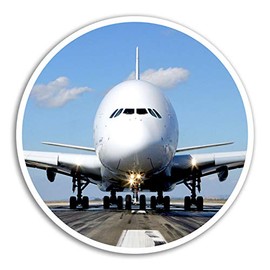 DestinationVinyl 2 x 10cm Airbus A380 Vinyl Sticker - Plane Jet Sticker Luggage Laptop #8108 (10cm wide)
