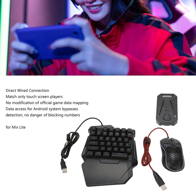 RGB Keyboard and Converter Set, Gaming Keyboard Converter for Android,