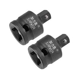 sourcing map 2pcs 3/8" Drive (Female) x 1/4" (Male) Impact Socket Reducer for Use with Air Impact Wrenches, Breaker Bars, Ratchets, CR-MO Steel