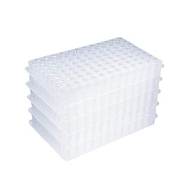 5 PCS Vial Rack Tube Rack Double Panel 96 Positions for Microcentrifuge Tubes 0.2-2ml (White)