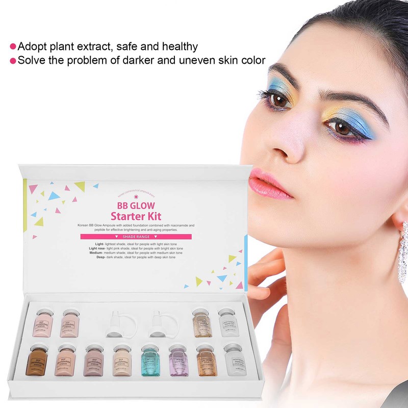 ibcccndc 6pcs Liquid Foundation 6pcs Serum Face Skin Brightening Rejuvenation