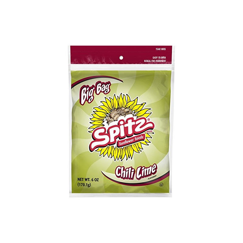 Spitz Chili Lime Flavored Sunflower Seeds, 6 Ounce Bags, 12
