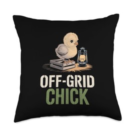 Baby Chicks in Homesteading Off-Grid Chick Throw Pillow