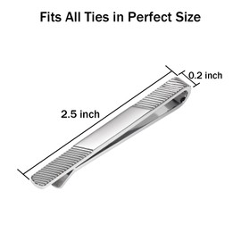 Tie Clip for Men Gun Black Gold Silver, Tie Bar and Tie Pin Clip for Regular Ties Traditional Ties, Unique Mens Tie Clip Tie Clasp Black Suitable for Wedding, 2.5 inch, Non-Precious Metal, No Gemstone