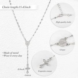 Buyongwant Cross Necklace for Women Y-shaped Chain Fashion Long Silver Women's Jewelry