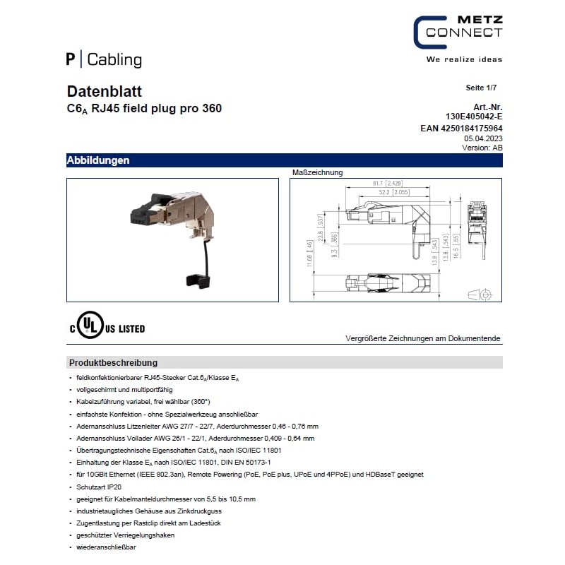 Metz 130E405042-E wire connector - wire connectors (40 - 70