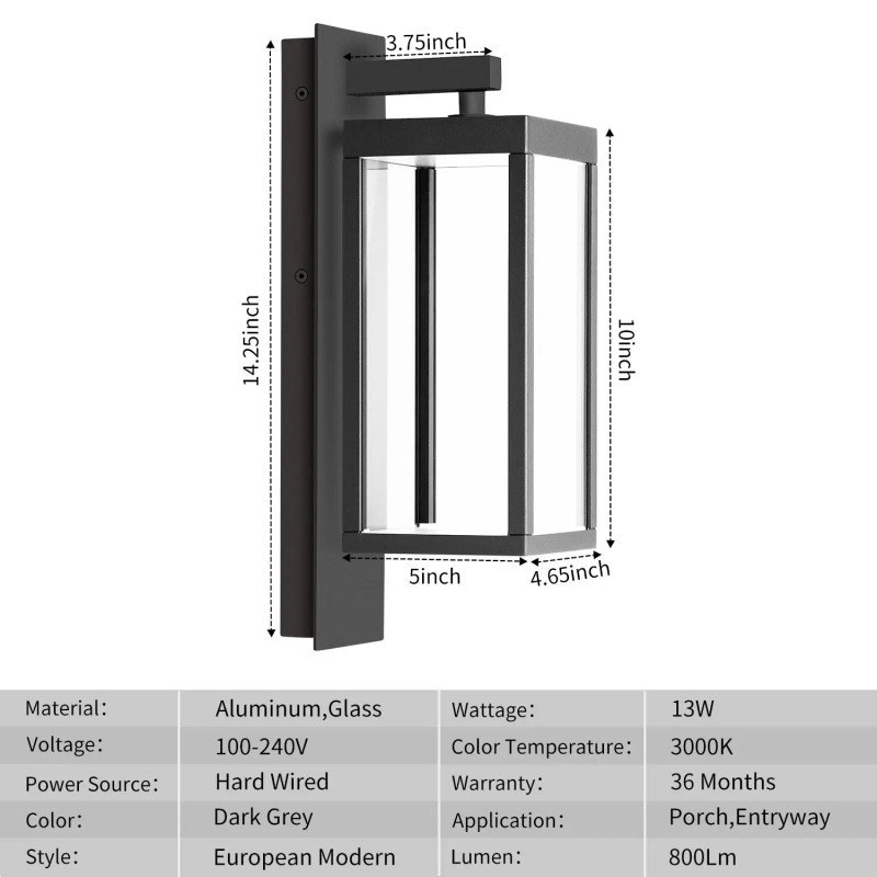 Waterproof Exterior Wall Sconce Light Fixture Integrated LED Wall Lamp