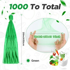 Windyun 1000 Pcs Reusable Mesh Nylon Netting Bulk, Fits Storage Egg Vegetable Seafood Fruits Bags Grocery Bags (Green,20 Inch)